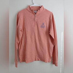 Peter Millar The Old Course St. Andrews Quarter Zip Pullover Salmon Golf Small